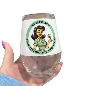 Vintage Style Wine Glass with Retro Design